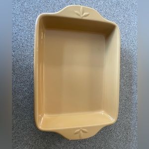 Rare Sorremto Signature Gold Wheat Ceramic Baking Dish, 9"x11"